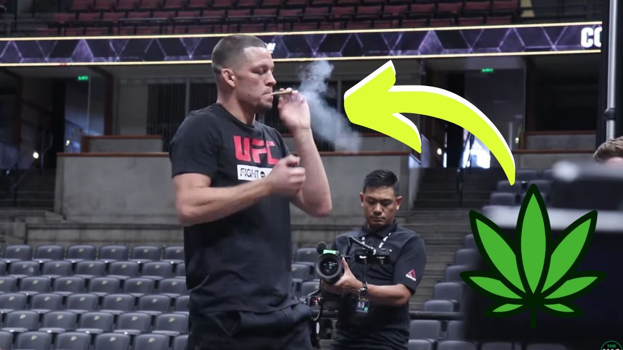 Nate Diaz na open workout przed UFC 241 zapalił jointa na scenie