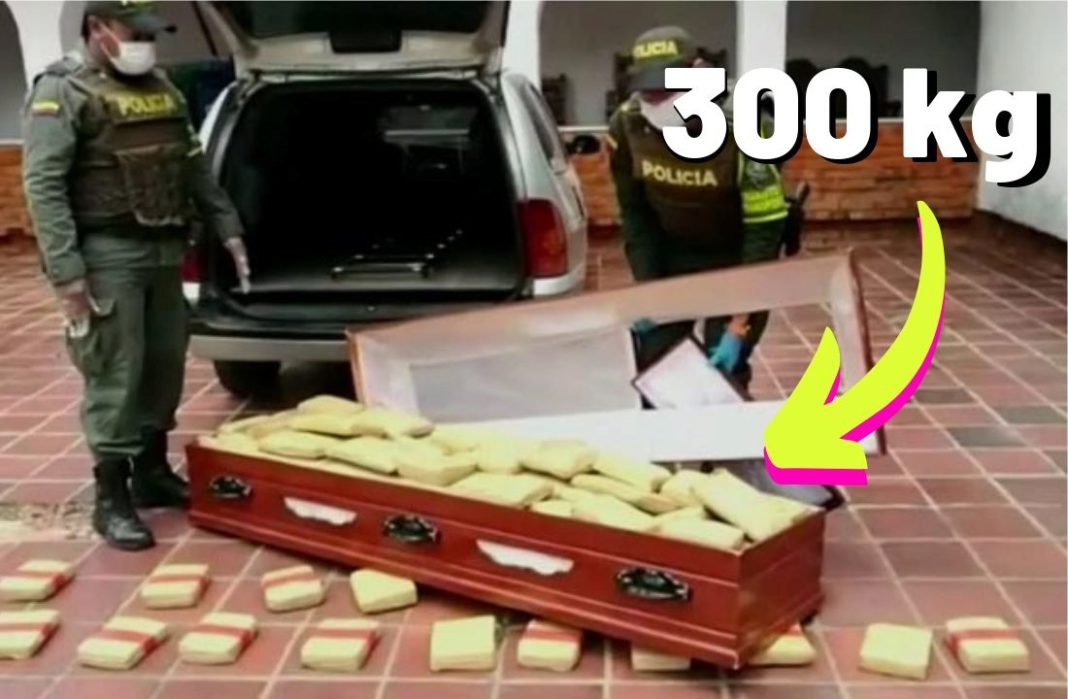 Kolumbia: Policja znalazła 300 kilogramow marihuany w trumnie.
