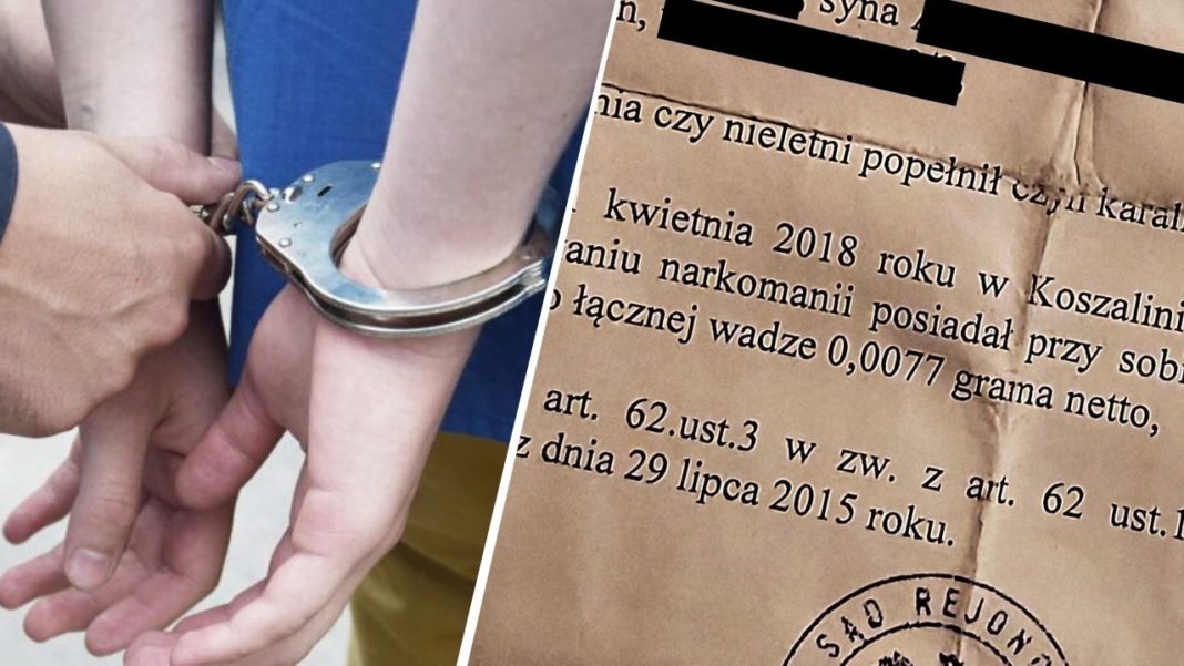 Nastolatek z Koszalina został zatrzymany za 0,0077 grama marihuany.